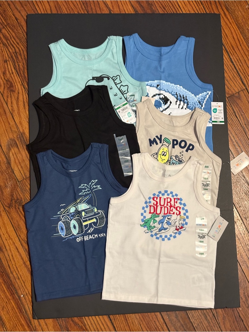 Toddler Boys' Graphic Tank Tops - Pack of 6